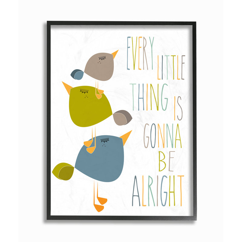 Art sur toile Gupton Three Little Birds, Giclée encadrée noir minuit, H 14 po x l 11 po x P 1,5 po