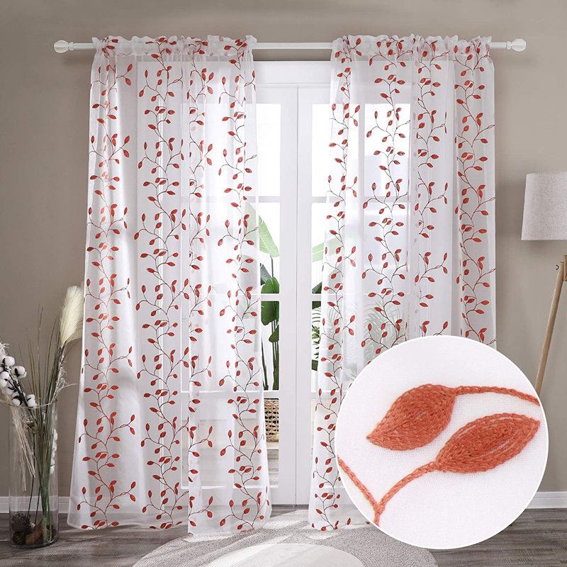 Paire de rideaux occultant Janda, l 52 po x L 54 po, Orangé