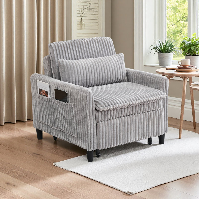 Comfortable Chair For Small Apartment Bedroom Space Balcony Small Sofa Bed Lazy Small Sofa With A Pillow, Yellow