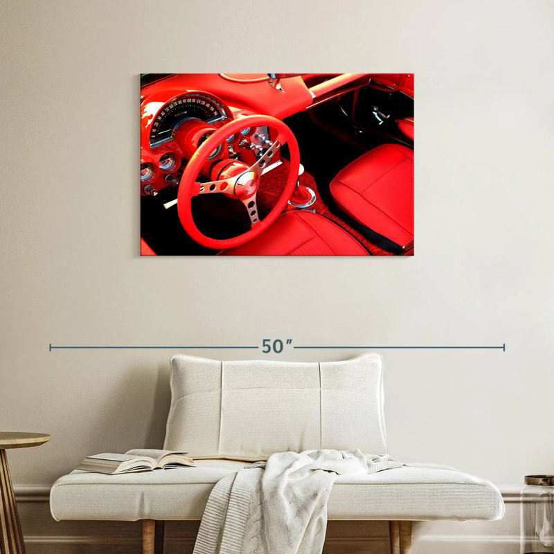 Mehar Sports Car Red Interior, 24" H x 36" W