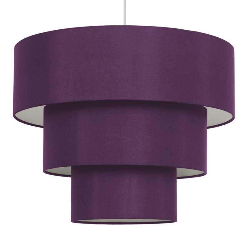 30cm H Cotton Drum Pendant Shade ( Screw On ), Purple