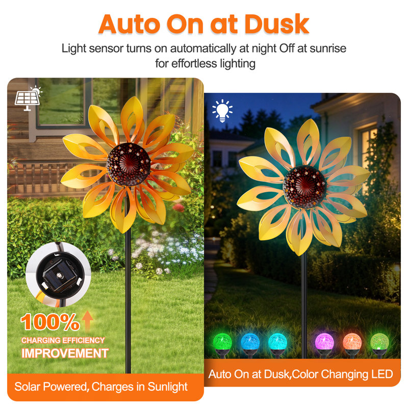 Water Resistant and UV Resistant Glass and Iron Landscape & Nature Garden Accents Accessories