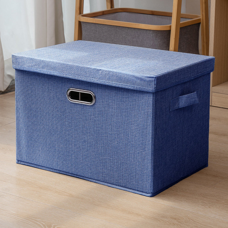 Boîtes de rangement en tissu avec couvercles et poignées