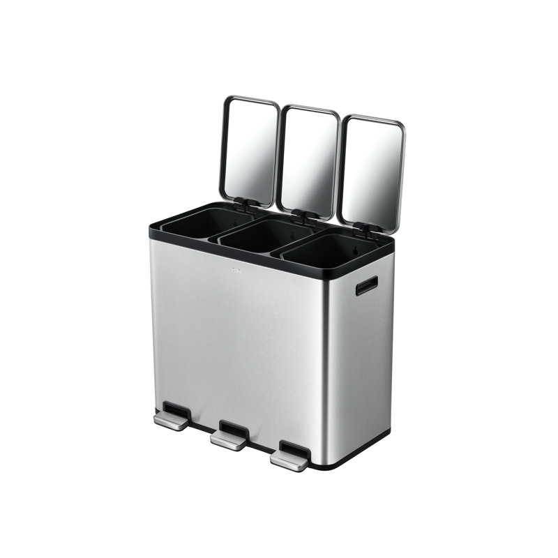 Stainless Steel 60 Litre Step On Recycling Bin