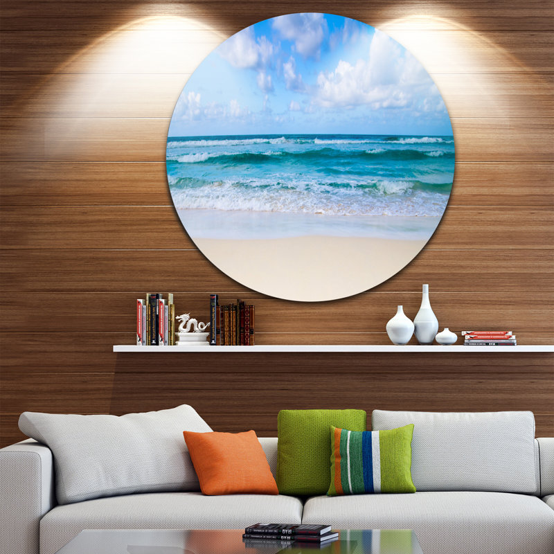 Serene Blue Tropical Beach - Photographie sur toile tendue, H 23 po x l 23 po x P 1 po, Métal métal