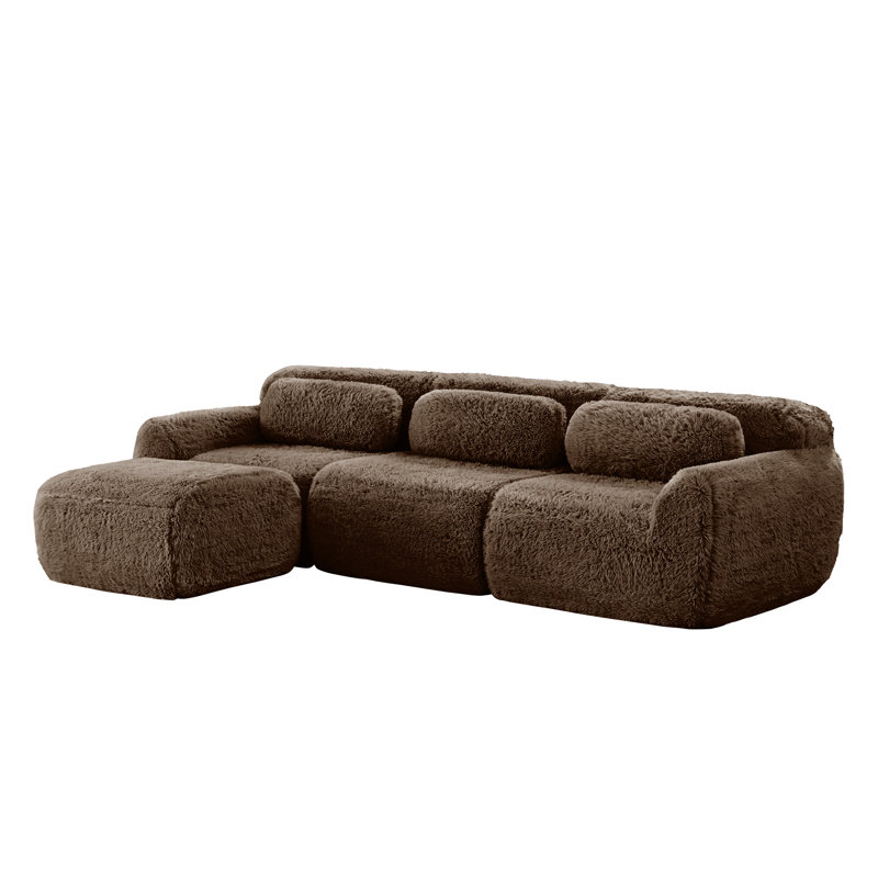 Canapé moelleux en forme de L, confort supérieur, salon moderne