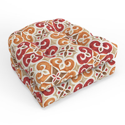 Bungalow Rose Tile Indoor/Outdoor Wicker Chair Seat Cushion