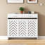 Radiator Cover with Drawers,Wooden Radiator Cabinet with Chevron Slat Modern Style, for Living Room Bedroom Hallway-136916293-136916297