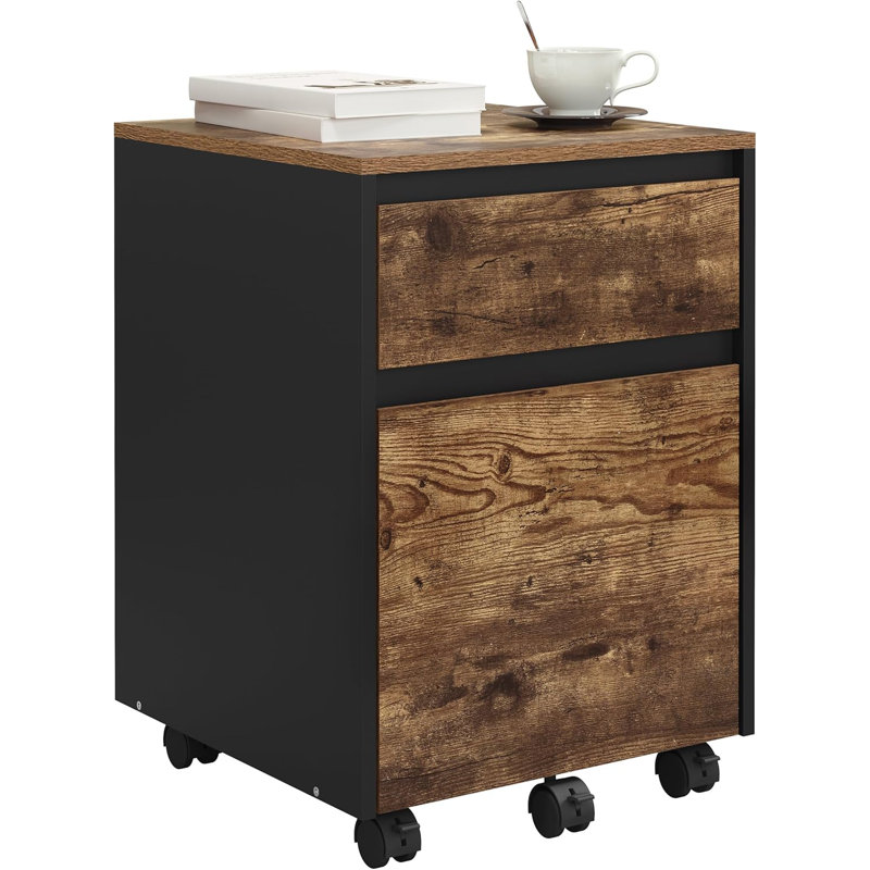 McLoughney 40cm Wide Mobile File Cabinet, Wood Look