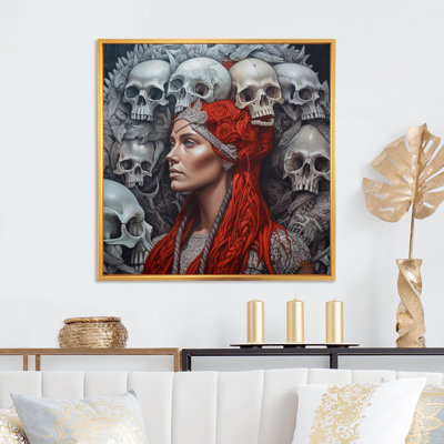 "Crâne, lignée, magie de l'ancienne sorcière rouge" sur toile