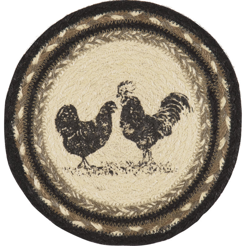 Sawyer Mill Charcoal Pig Jute and Cotton Round Trivet