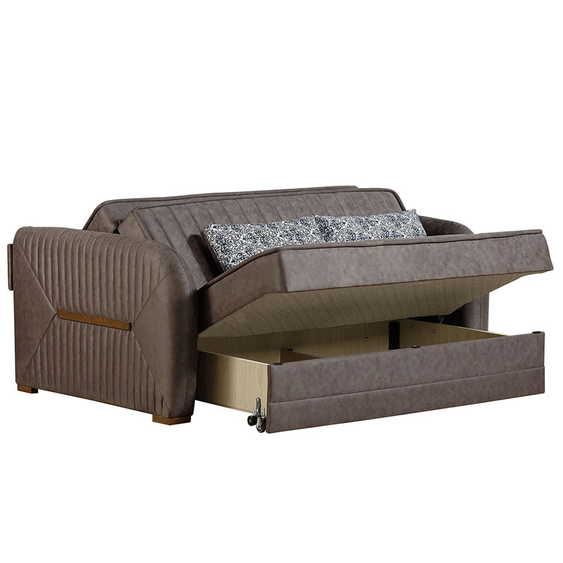Causeuse convertible avec rangement Primenest Flyte Collection, Marron foncé