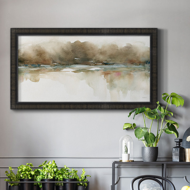 " Softer Reflections ", Black Framed, 29" H x 53" W x 1" D