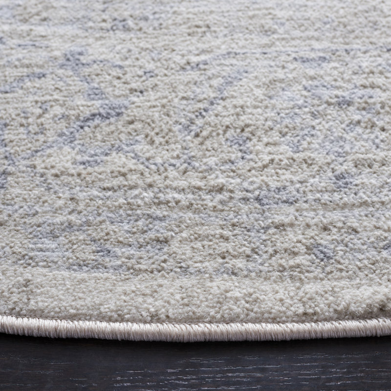 Aurich Oriental Ivory/Gray Area Rug, Square 6'7"