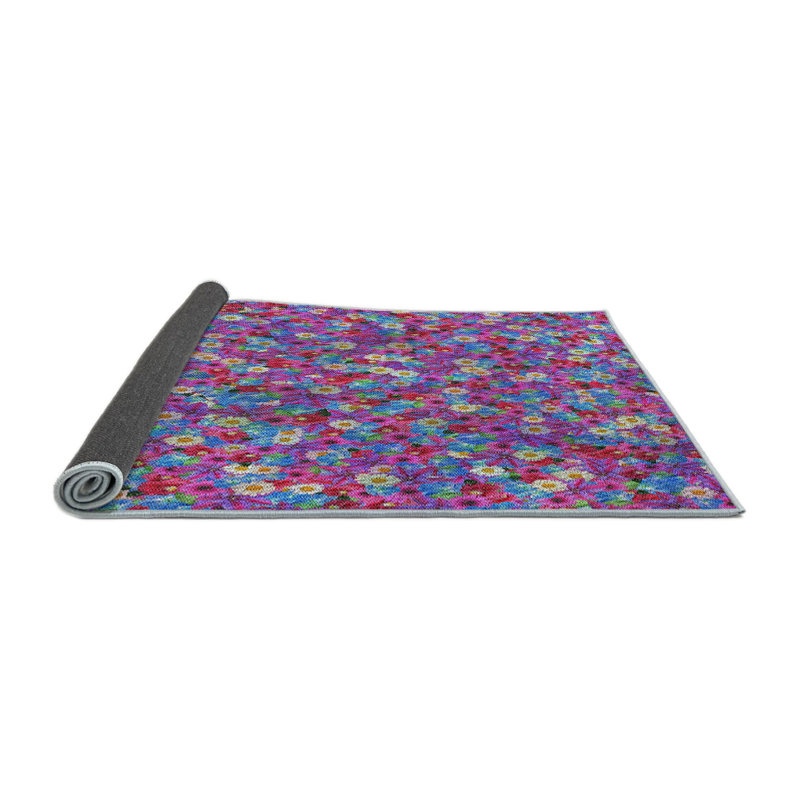 Tapis mauve à motif floral Sumaya, Rond 5 pi