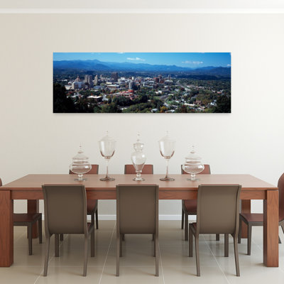 Aerial View Of A City Asheville Buncombe County North Carolina USA by Mark Segal - Wrapped Canvas Panoramic Print
