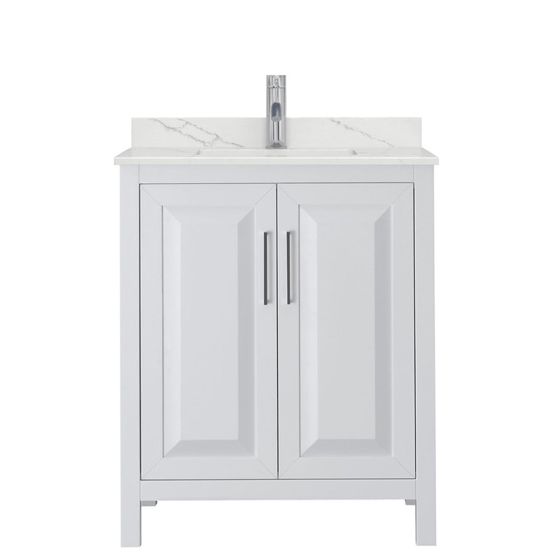 Daria 30'' W Vanity, White Quartz, White, Polished Chrome