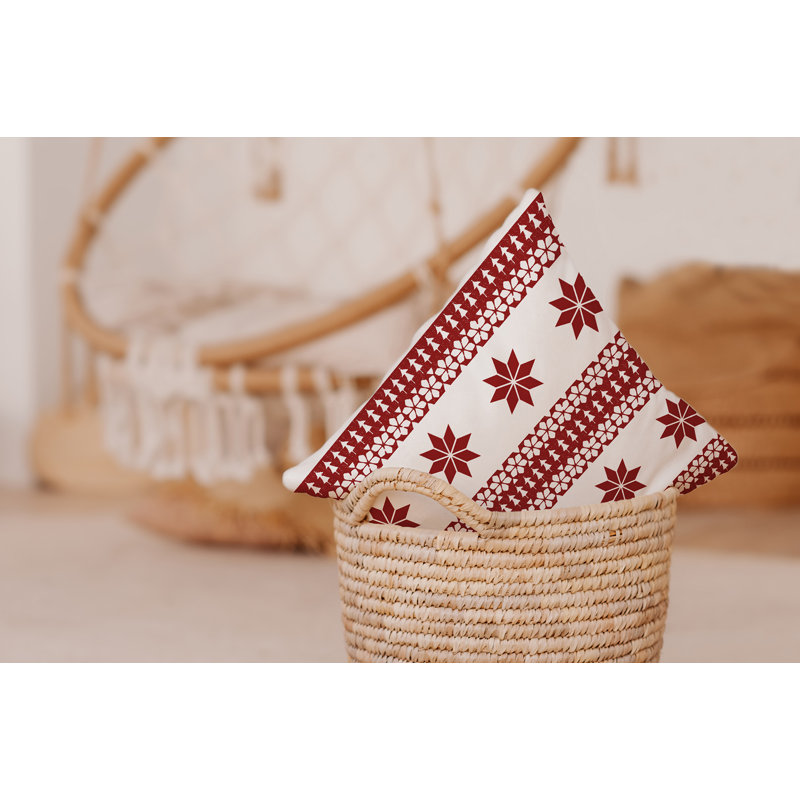 Coussin décoratif Poinsettia, Carré H 16 po x l 16 po