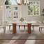 Table de salle à manger extensible 63-94,5 "moderne pour table de chevet en pierre frittée 4-10 avec base double en bois brun-616442733
