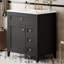 Meuble-lavabo moderne 30 po avec lavabo, tablette réglable et trois tiroirs de rangement Sail-130631270