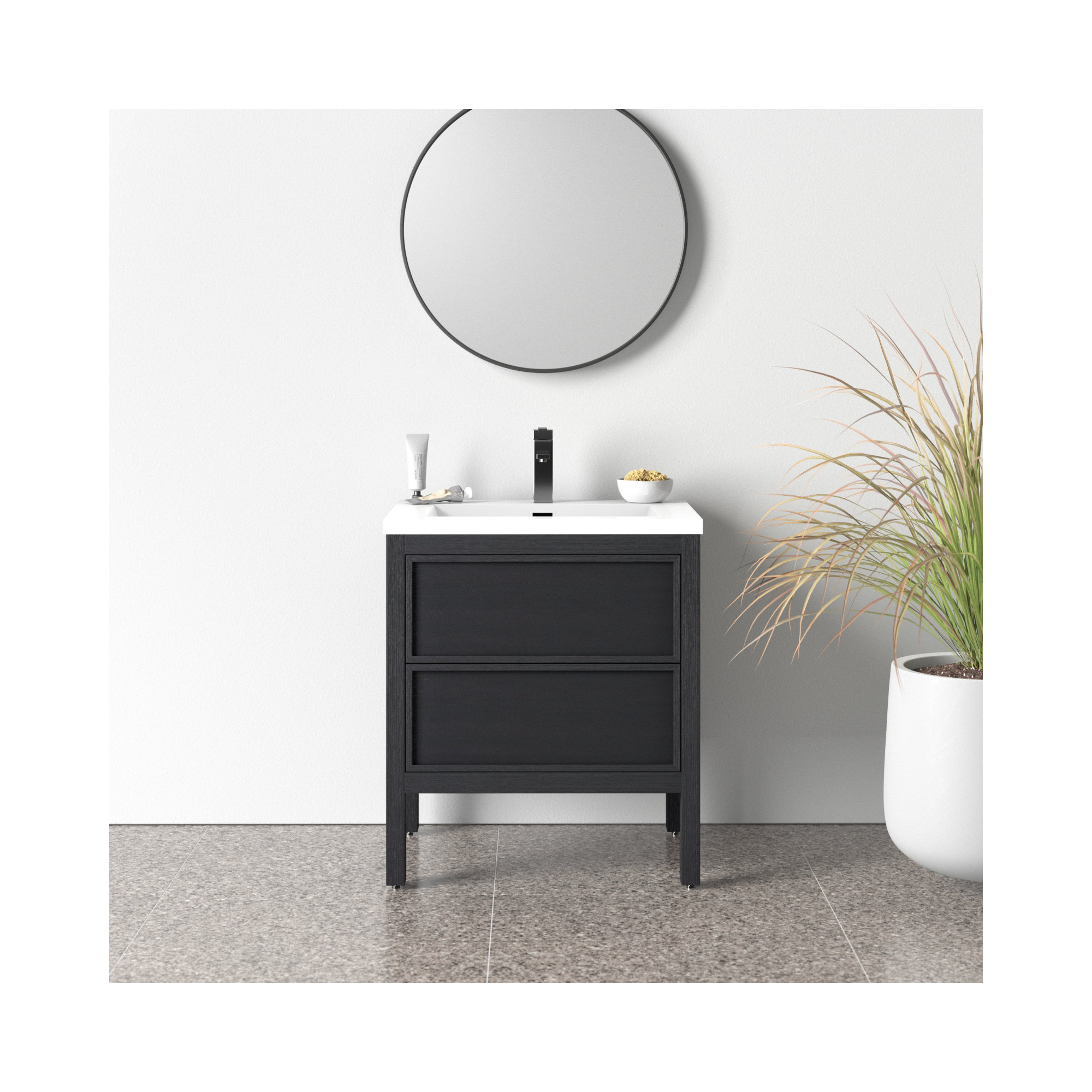 Gonzalo 24'' Single Bathroom Vanity, Charcoal