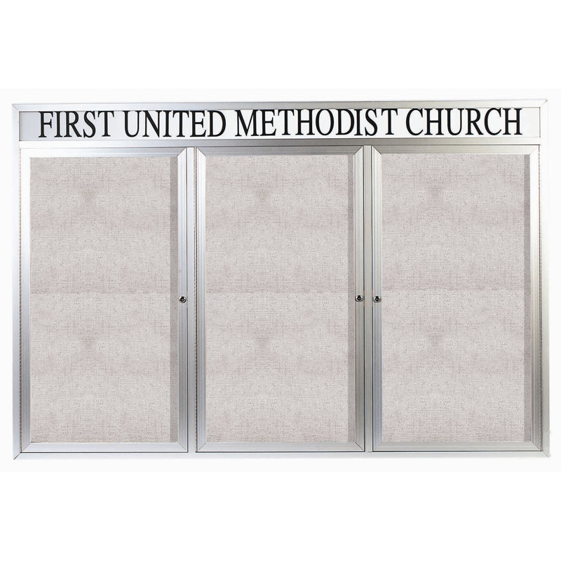 Wall Cork Bulletin Board, Three, Powder Coated Green, 48" H x 96" W