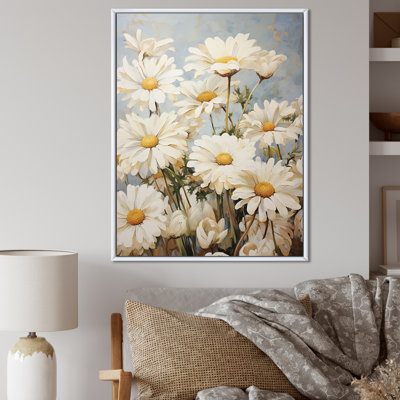 «White Daisy Fields Elegance I», reproduction sur toile