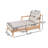 Lynda Outdoor 2-Piece Acacia Wood Conversation Set With Removable Cushions