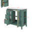 Meuble-lavabo de 36 pouces avec lavabo en céramique, armoire de rangement pour salle de bain avec 3 tiroirs, 2 portes et 2 tablettes latérales ouvertes-1794729490