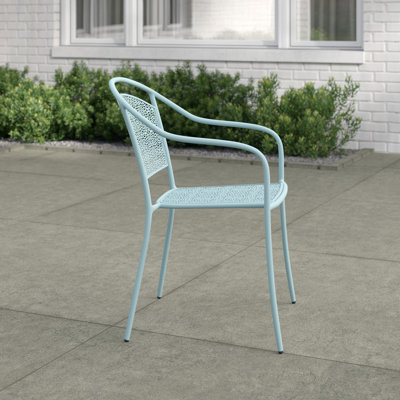 Chanea Curved Back Steel Patio Arm Chair