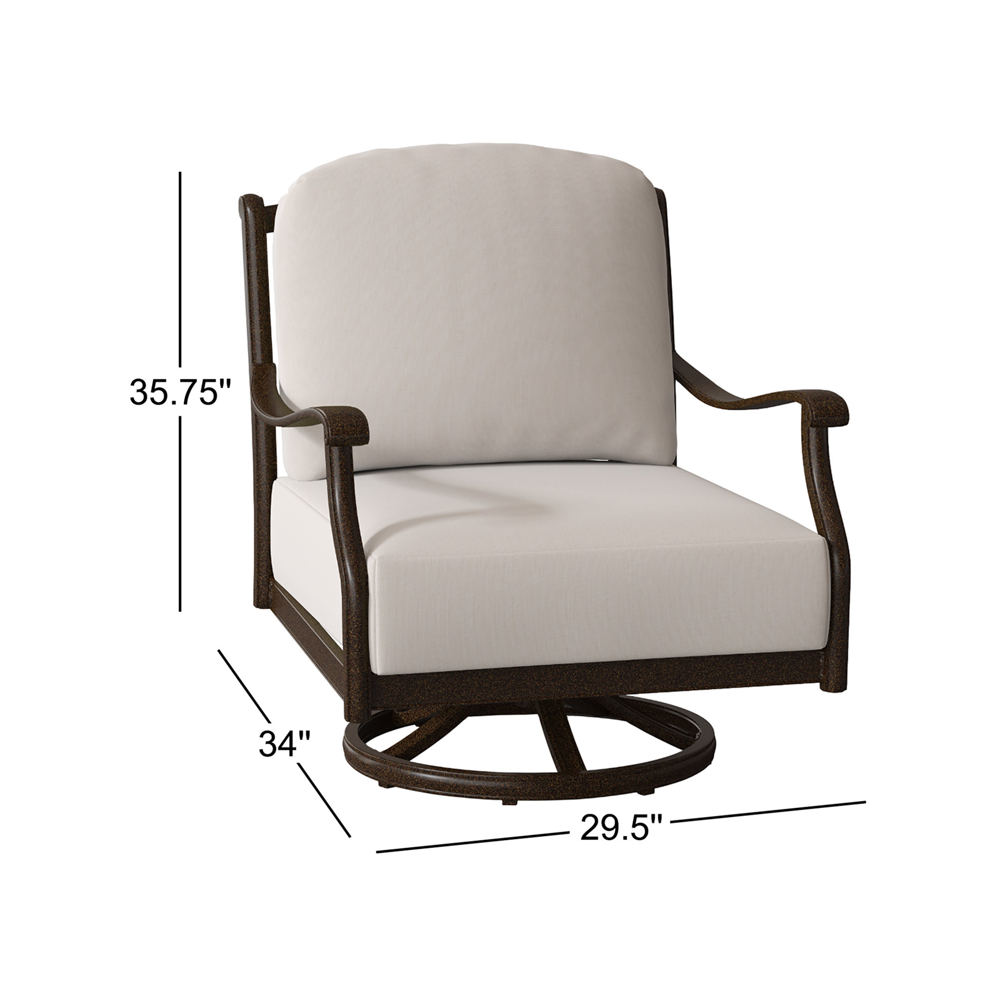 Casa Outdoor Chair with Sunbrella® Cushions, Canvas Bird's Eye Sunbrella® Canvas, Chestnut Brown