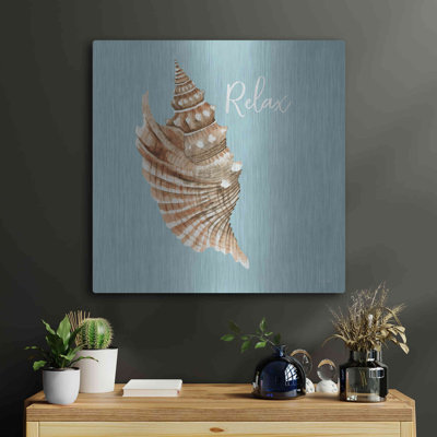 Highland Dunes 'Relax Seashell' by Cindy Jacobs, Metal Wall Art,