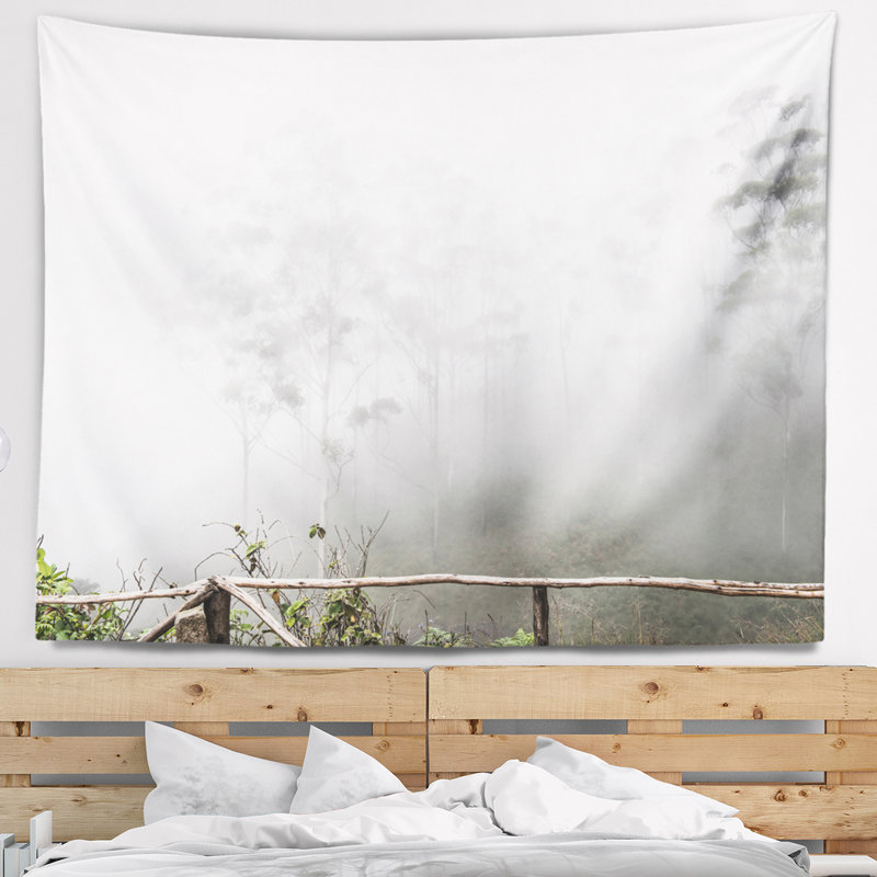Fogs de polyester sur un tapisserie western ghats hills avec accessoires suspendus inclus, H 68 po x l 80 po
