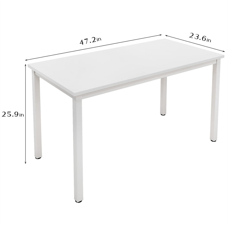 Bureau d'ordinateur Pauljohn, Blanc, H 29,02 po x l 47,01 po x P 22,99 po, Blanc