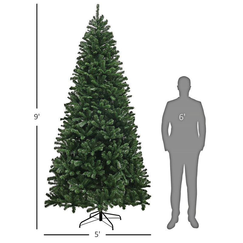 Arbre de Noël artificiel, arbre de Noël avec 1346 pointes de branches, 8'10"
