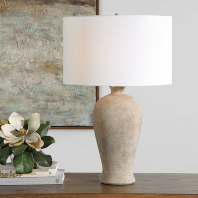 Lampe de table en céramique texturée Uttermost Torres