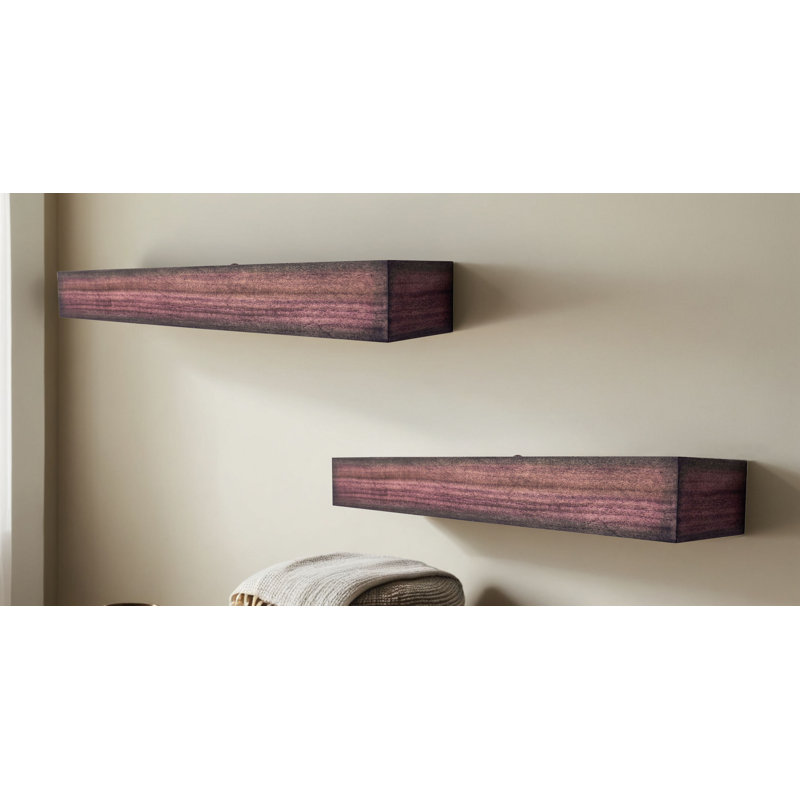 Poplar Floating Shelves, 3" H x 14" W x 5" D