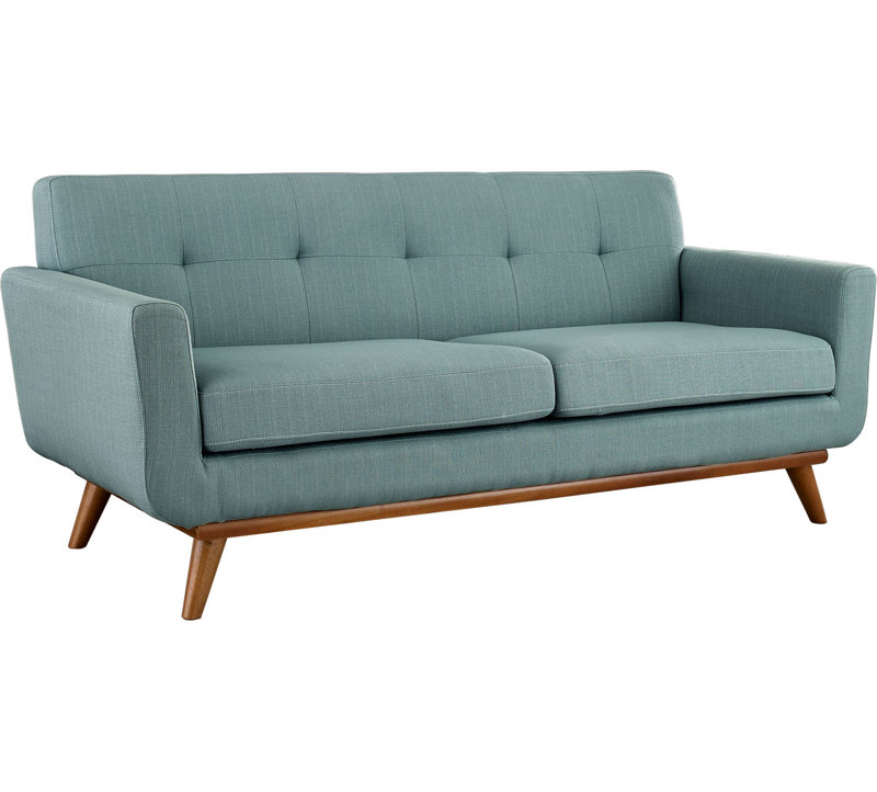 Modway Engage Upholstered Fabric Loveseat, Laguna Polyester