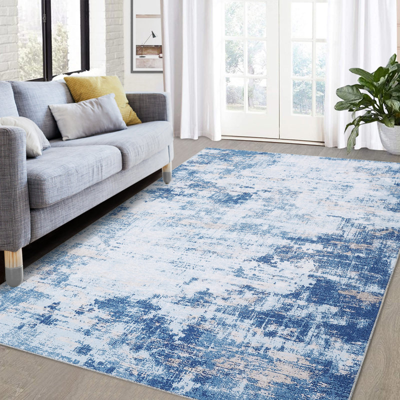 Modern Machine Washable Area Rug Abstract Non Slip Rugs for Living Room Bedrooms Foldable Rugs for Playroom Office Kitchen Rugs