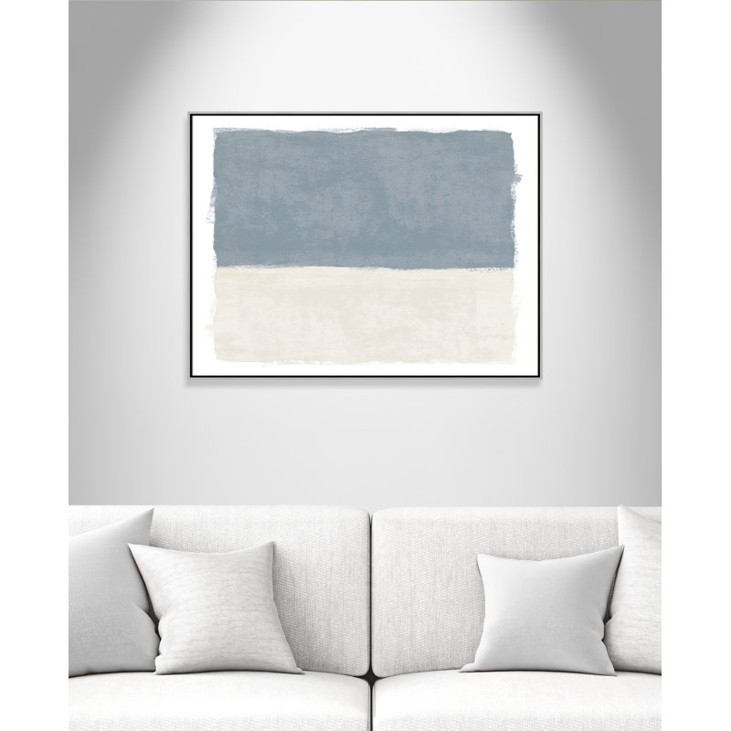 «Coastal Dreams I», reproduction de paysage par Natalie Carpentieri, L 49,5 po x H 37,5 po, Toile avec cadre, Flottant argent