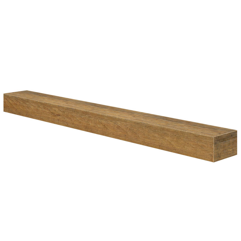 Camden Rustic Fireplace Shelf Mantel, Medium Wood, 72"