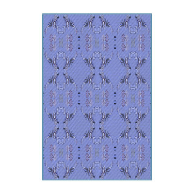 Tapis en laine bleu / rose