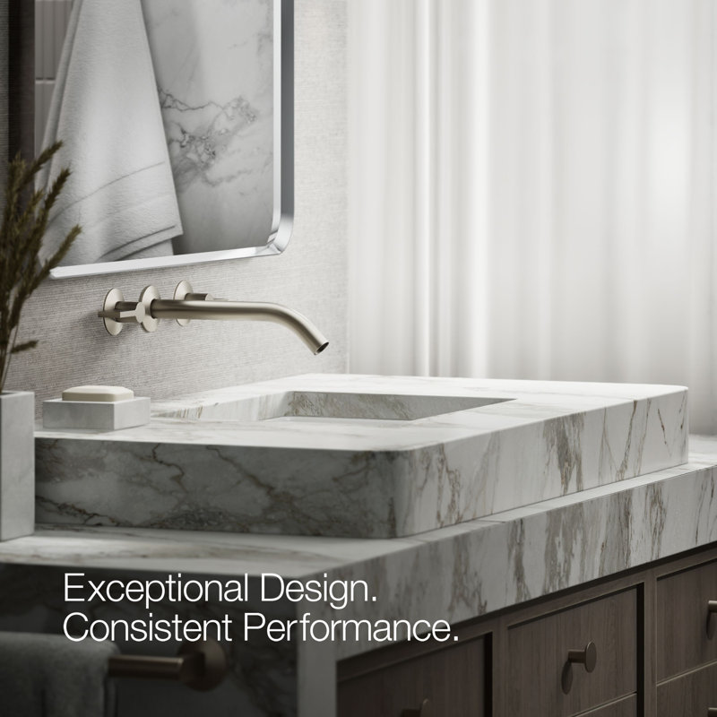 Components Wall-Mount Bathroom Sink Faucet Trim, Vibrant Brushed Nickel