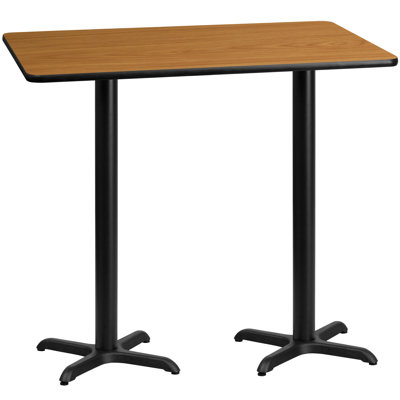 Plateau de table rectangulaire en stratifié Jacobsen de 30 po x 60 po avec bases de hauteur de table de 22 po x 22 po