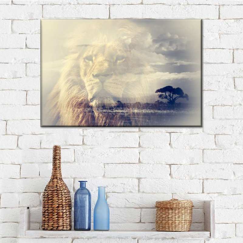 Lion Lion Of Lions, reproduction sur toile, H 32 po x l 48 po x P 1,25 po