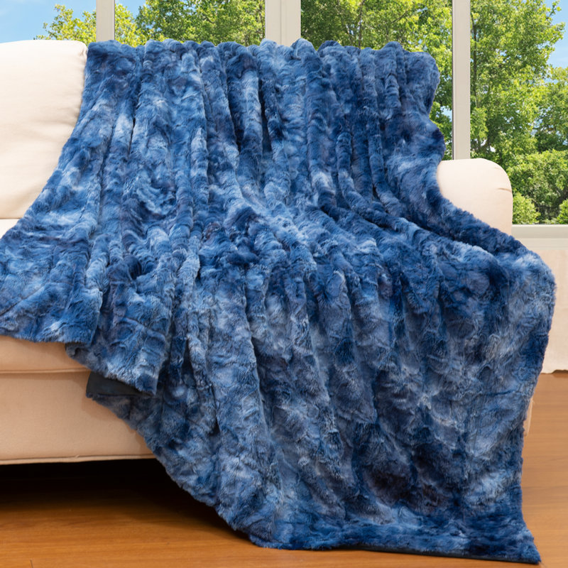 Standard Throw Blanket, 50" W x 60" L, Blue/White