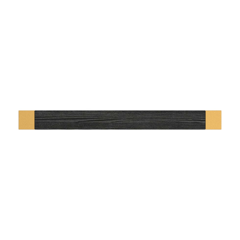 Monroe Bar / Handle Pull, 12", Brushed Golden Brass/Black Wood