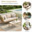 2-Piece Outdoor Wicker Rope French Garden Style Sofa Set with Coffee Table