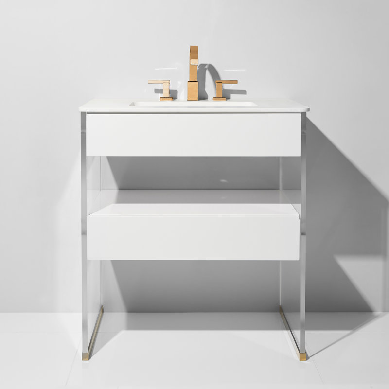 Ensemble de meuble-lavabo simple 36 po Mikiah, Blanc