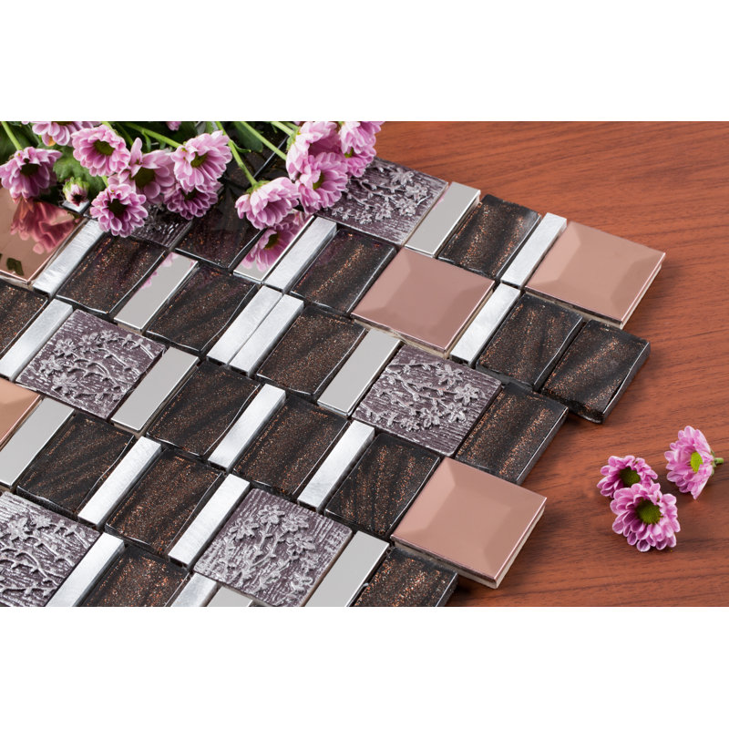 Carrelage mosaïque en métal Vitray, Brun